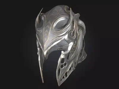 Ethereal Sentinel Helm  Mystical Headgear Model for Fantasy 3D model