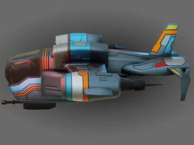 Sci-Fi Drop Ship - Low Poly - Game Ready - PBR Low-poly 3D model