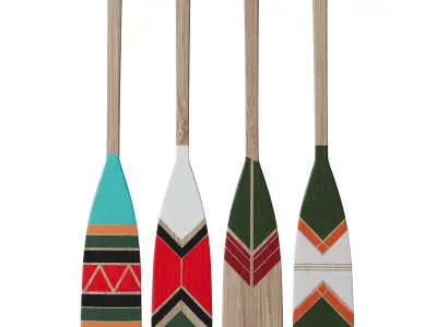 Decorative painted oars Part four 3D model