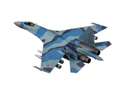  Su-35 Flanker-E Low-poly 3D model