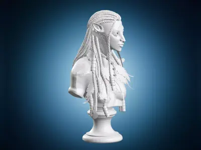 Neytiri Bust Sculpture With Braids 3D print model