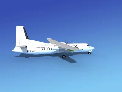 Fokker 50 Swe Fly 3D model