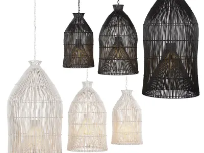  Indonesian fishing basket pendants 3D model