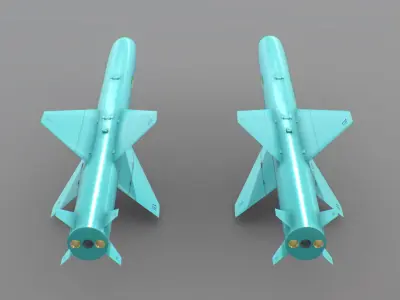 NASR-1 Iranian Anti-Ship Cruise Missile Low-poly 3D model