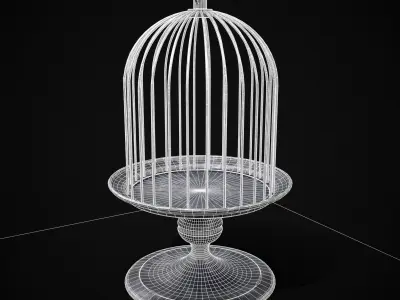 Metal Bird Cage Low-poly 3D model