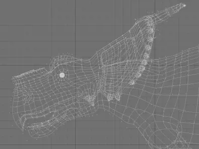 Achelousaurus bull with horns 3D model