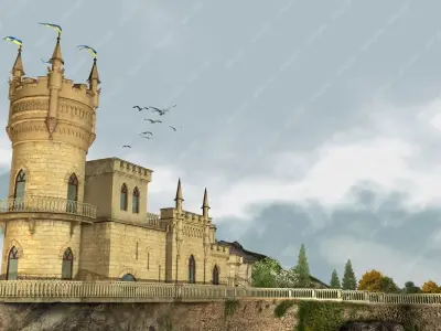 Castle Swallows nest Day Version 3D model