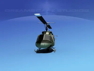 Bell UH-1N Army Forest Gunship 3D model