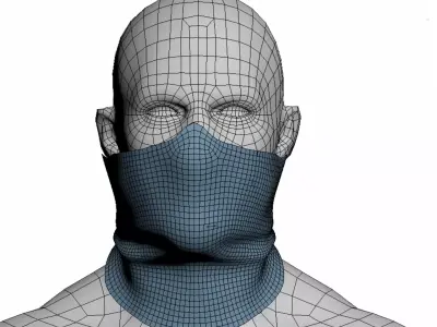 neck gaiter skull Low-poly 3D model