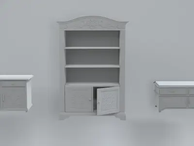 Furniture Pack 3D Model Free low-poly 3D model