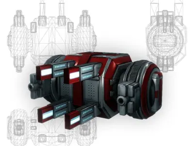 Drone 03 Sci-fi low poly Low-poly 3D model