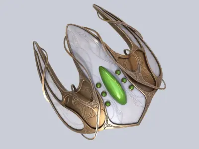 Alien spacecraft Low-poly 3D model