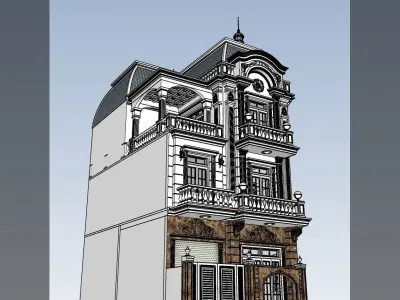 Classic house 3D model 9