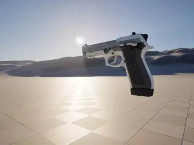 Pistola 3D Branca e Cinza 3D model