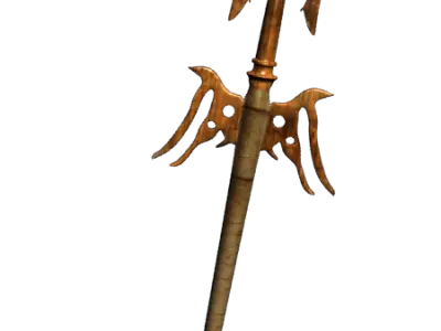 Trident golden sword Free low-poly 3D model