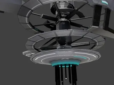 Low poly Space Station Low-poly 3D model