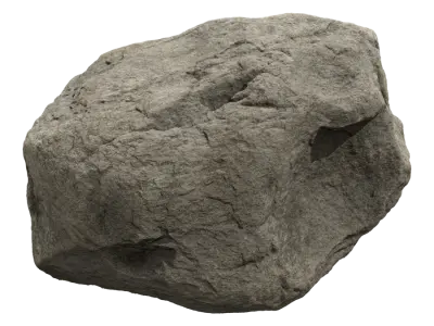  Cool Toned Divot Smooth Large Rock Boulder Model 