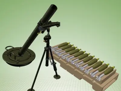 81mm Mortar Free 3D model