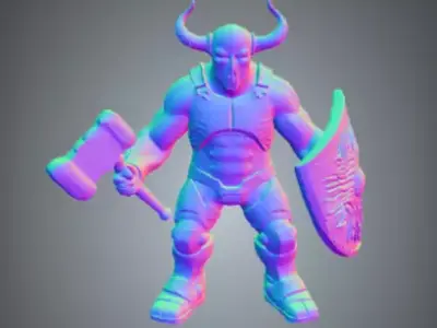 Cyberpunk Ancient Warrior  ZJ-36 Low-poly 3D model