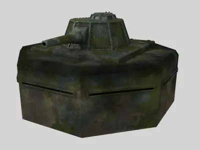 WW II pillbox blockhaus Low-poly 3D model