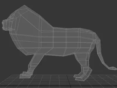 Very low poly lion Free low-poly 3D model