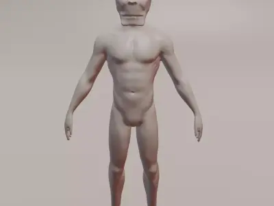 Reptile humanoid Low-poly 3D model