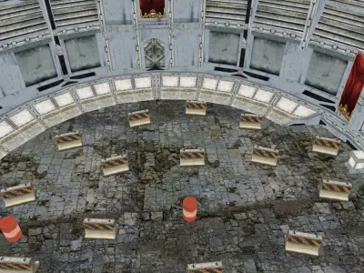 round castle Low-poly 3D model