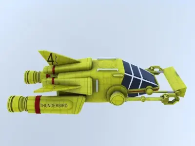 Thunderbird sci-fi spaceship - sci-fi spaceship Low-poly 3D model