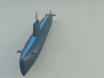 agosta 90b submarine 3d model 3D model