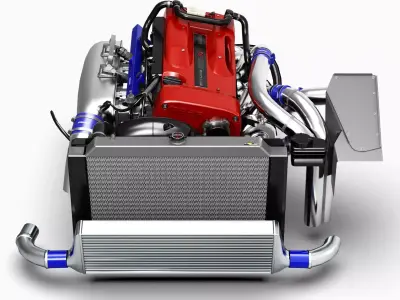 RB26DETT Greddy Engine Low-poly 3D model