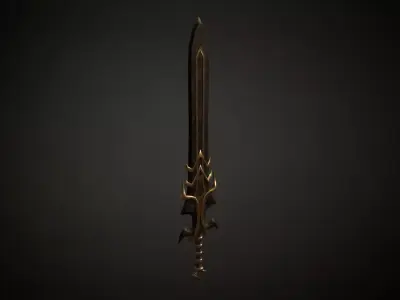 Medieval Evil Fantasy Sword Low-poly 3D model