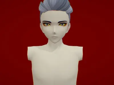 Anime Hair 2 Low-poly 3D model