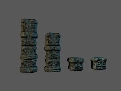 Stone totem module Low-poly 3D model