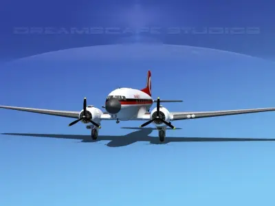 Douglas DC-3 Ansett Airways 3D model