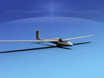 Venture Sailplane Low-poly 3D model