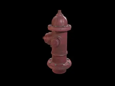 Firehydrant painted red Low-poly 3D model