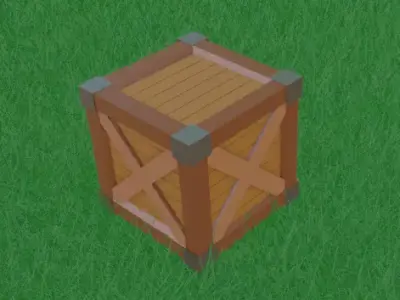  Wooden low poly crate - game ready Free low-poly 3D model
