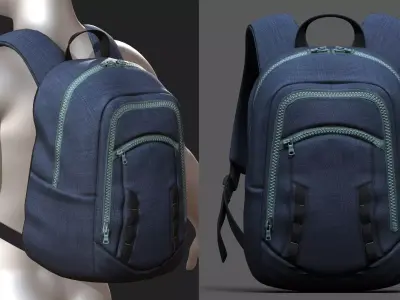 Backpack military combat soldier armor scifi Low-poly 3D model Low-poly 3D model