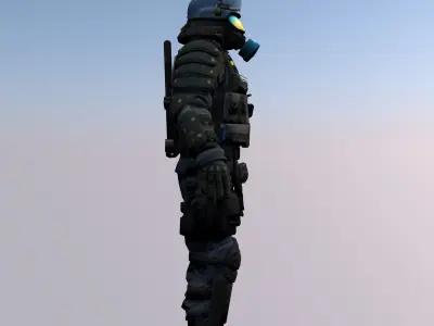 Agent from the game CSGO Chemical protection captain 3D model