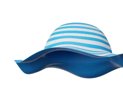Beach Hat Low-poly 3D model