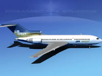 Boeing 727-100 Air West 3D model