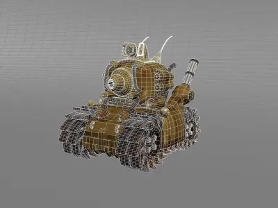 metal slug tank Low-poly 3D model purchase