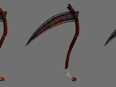Scythe LowPoly sacrificial Free low-poly 3D model