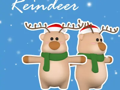 reindeer cartoon model 3D model