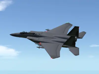 F-15C Eagle High Quality  3D CGI Model Low-poly 3D model