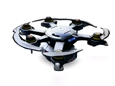 SciFi Hexacopter Drone Game Asset Low-poly 3D model