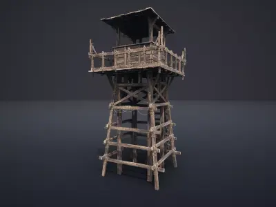 SCOUT WATCHTOWER TOWER FORT FORTRESS CASTLE WALLS AAA NEXTGEN Low-poly 3D model