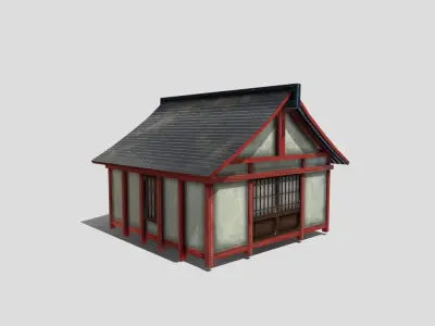Medieval Asian House Low-poly 3D model