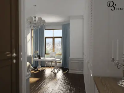 Grey Bedroom Interior Set Free 3D model