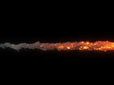 High Resolution Smoke Fire Trail Animations 3D model